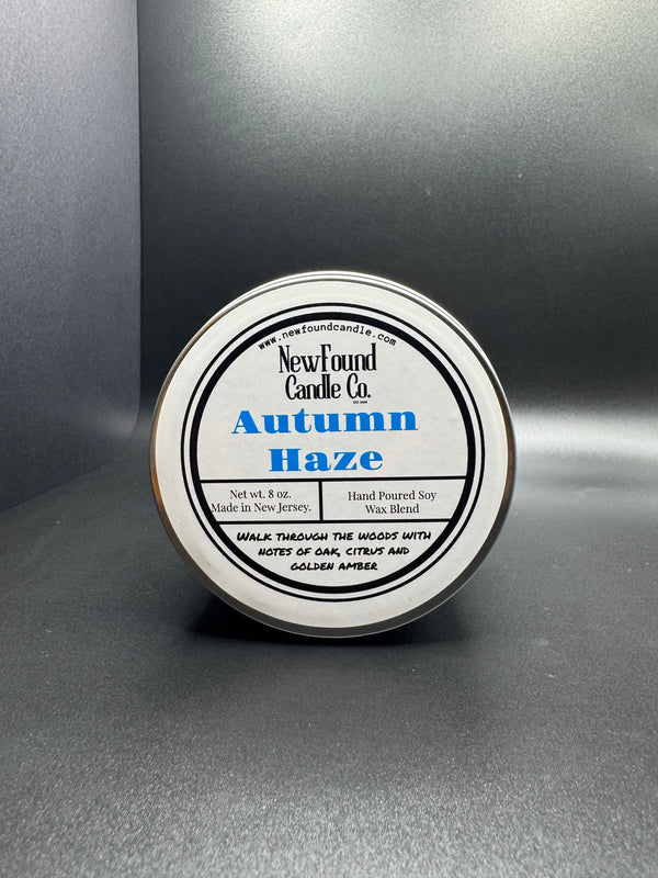 Autumn Haze - Tin Candle (8 oz, Soy Blend Wax)
