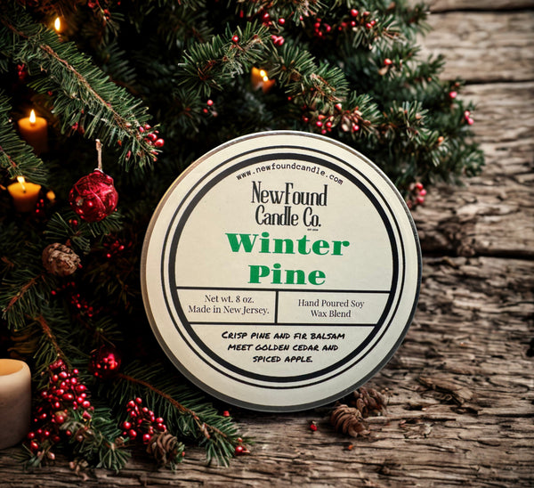 Winter Pine - Tin Candle (8 oz, Soy Blend Wax)