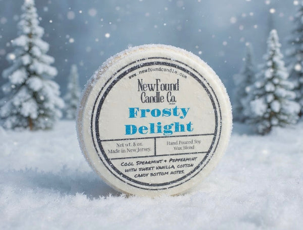 Frosty Delight - Tin Candle (8 oz, Soy Blend Wax)