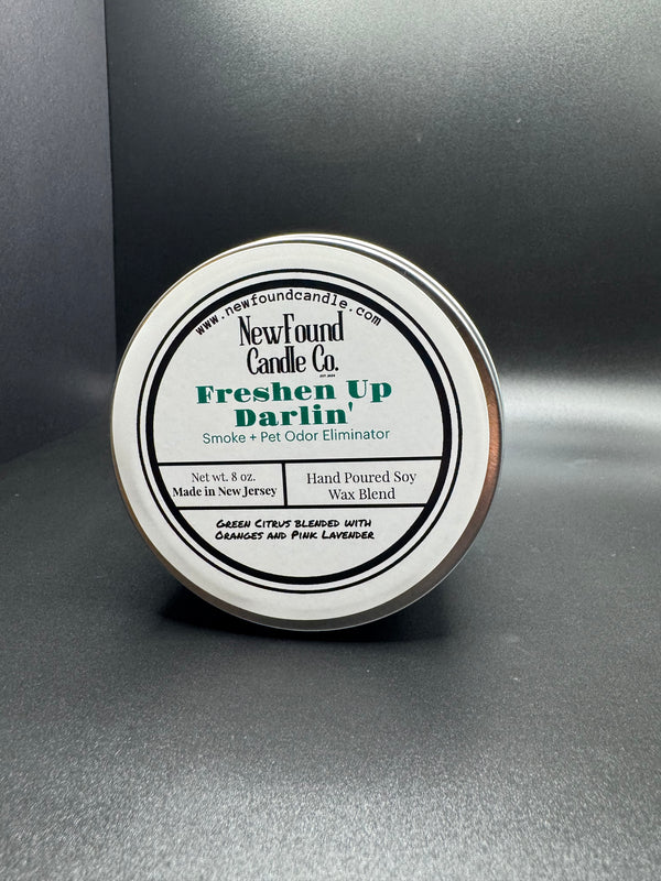 Freshen Up Darlin'- Tin Candle (8 oz, Soy Blend Wax)