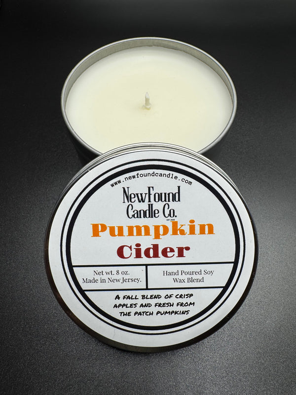 Pumpkin Cider - Tin Candle (8 oz, Soy Blend Wax)