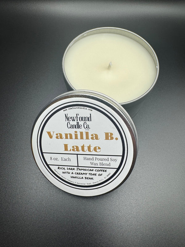 Vanilla B. Latte - Tin Candle (8 oz, Soy Blend Wax)
