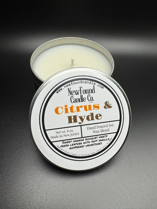 Citrus & Hyde - Tin Candle (8 oz, Soy Blend Wax)