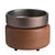 2-in-1 dish warmer - pewter walnut - single - candle or wax max