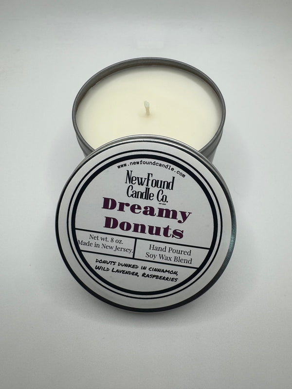 Dreamy Donuts - Tin Candle (8 oz, Soy Blend Wax)