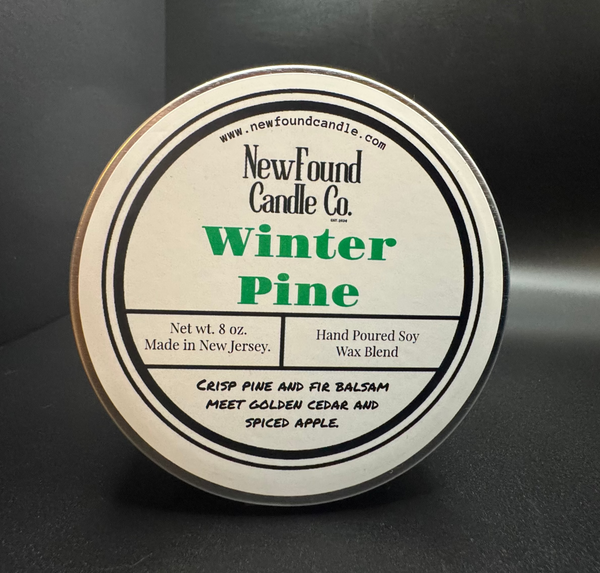 Winter Pine - Tin Candle (8 oz, Soy Blend Wax)