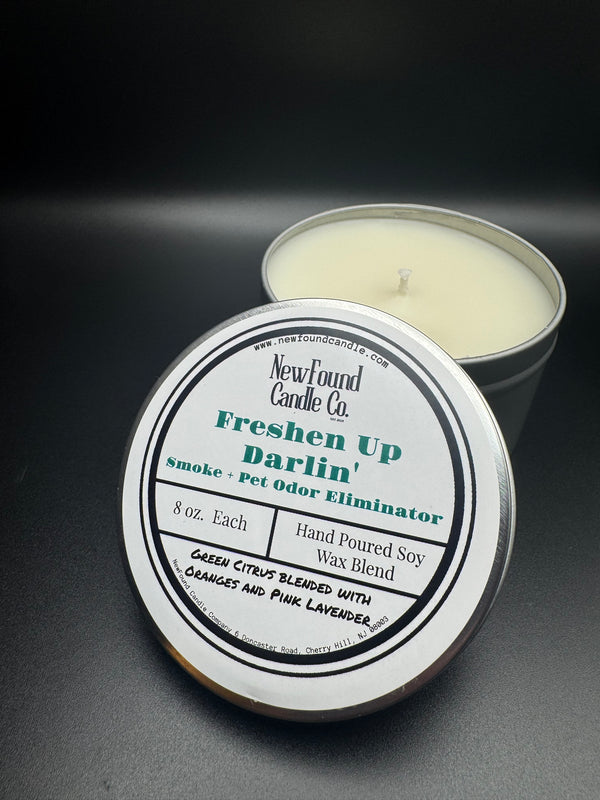 Freshen Up Darlin'- Tin Candle (8 oz, Soy Blend Wax)