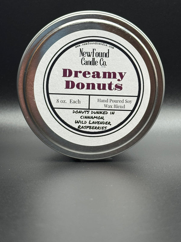 Dreamy Donuts - Tin Candle (8 oz, Soy Blend Wax)