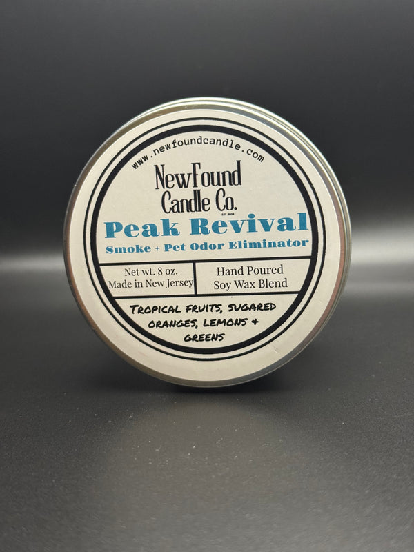 Peak Revival - Odor Eliminator - Tin Candle (8 oz, Soy Blend Wax)