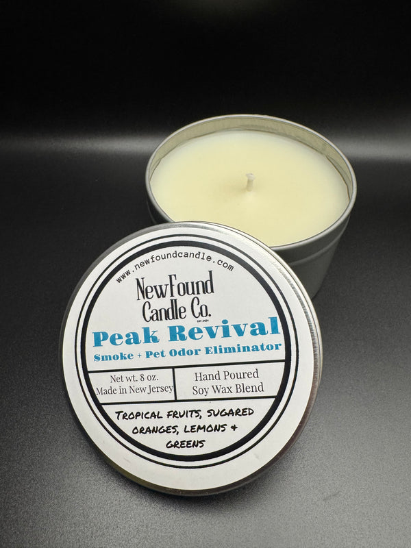Peak Revival - Odor Eliminator - Tin Candle (8 oz, Soy Blend Wax)